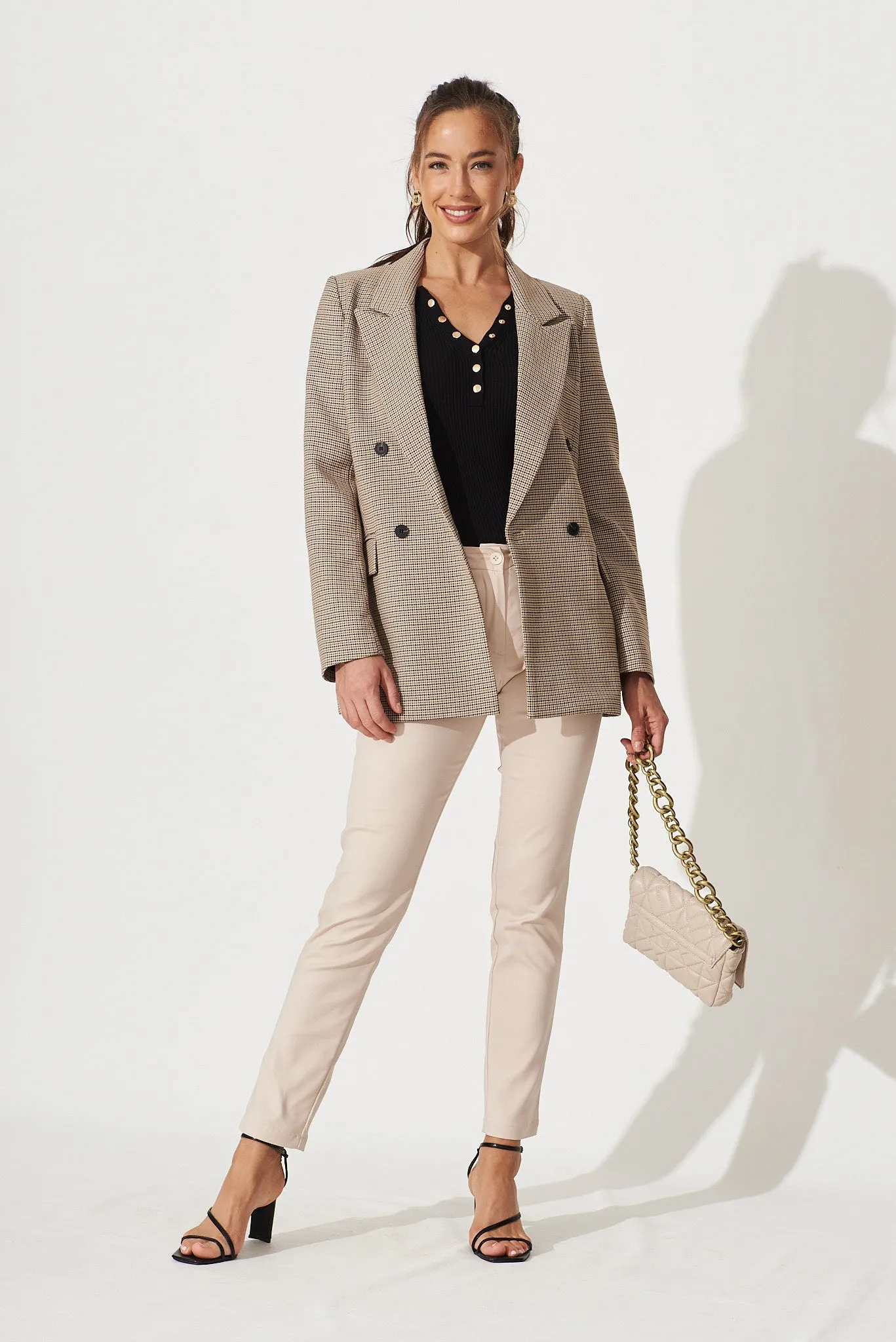 Strasbourg Pant In Sand Cotton Blend sold by St Frock product image thumbnail 2