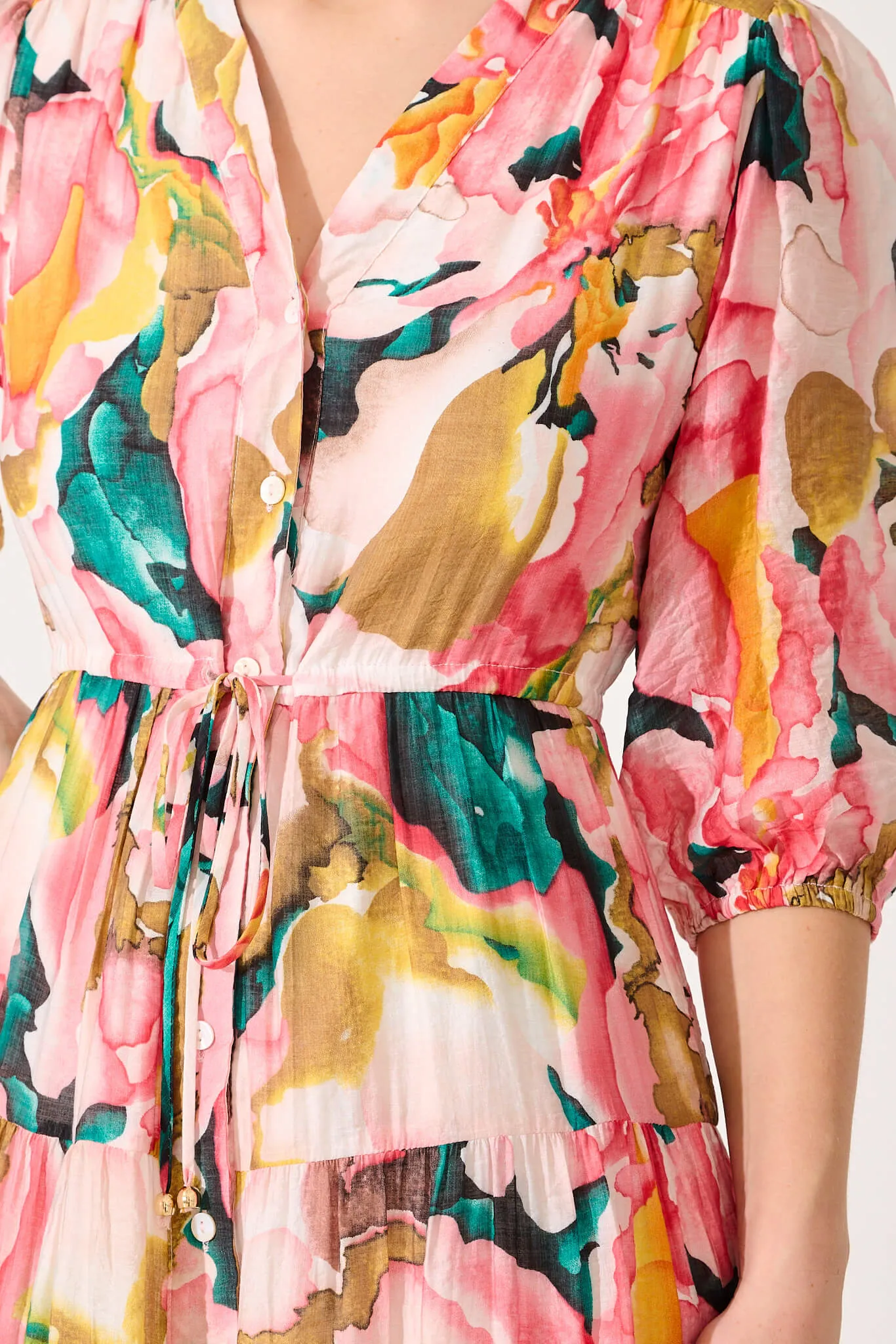 Messina Midi Dress In Pink Multi Print sold by St Frock product image thumbnail 5