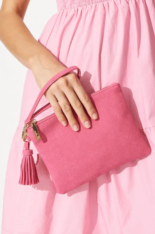 August + Delilah Mauvery Clutch In Hot Pink sold by St Frock