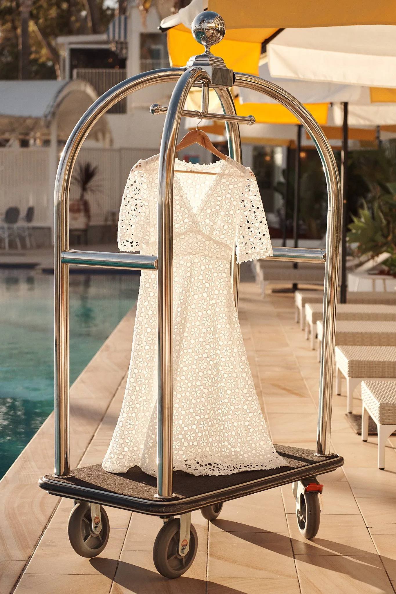 Bethany Midi Dress In White Broderie Cotton sold by St Frock product image thumbnail 4