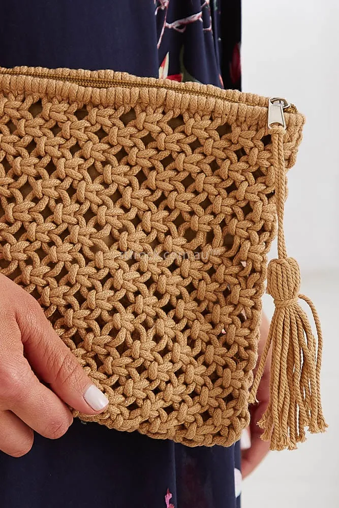 August + Delilah Lisbon Clutch In Camel sold by St Frock product image thumbnail 4