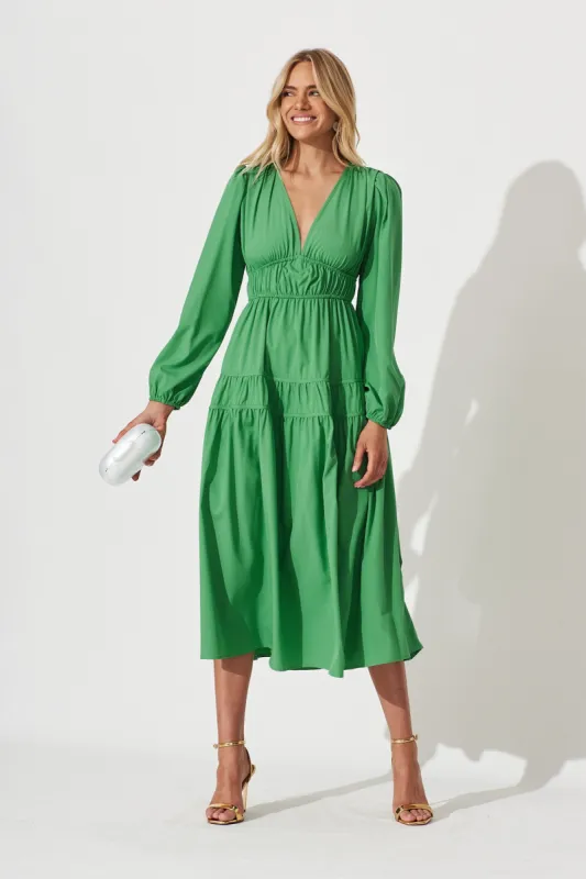 Blossom Midi Dress In Green sold by St Frock