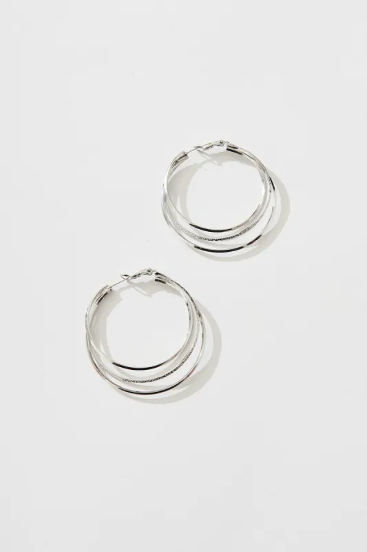 Mylene Hoop Earrings In Silver sold by St Frock