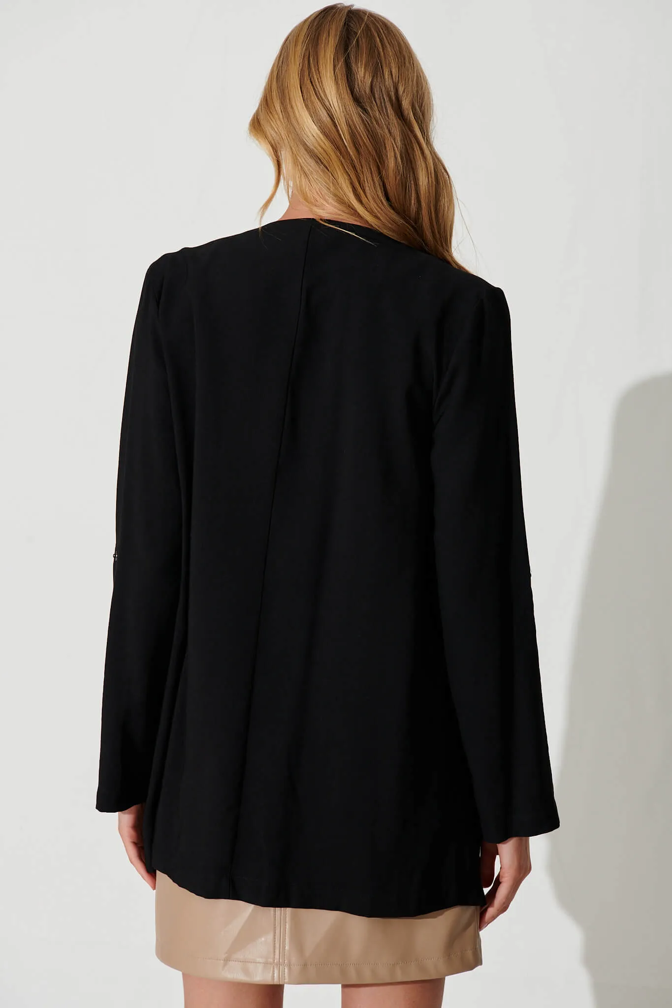 Maeva Waterfall Jacket In Black sold by St Frock product image thumbnail 3