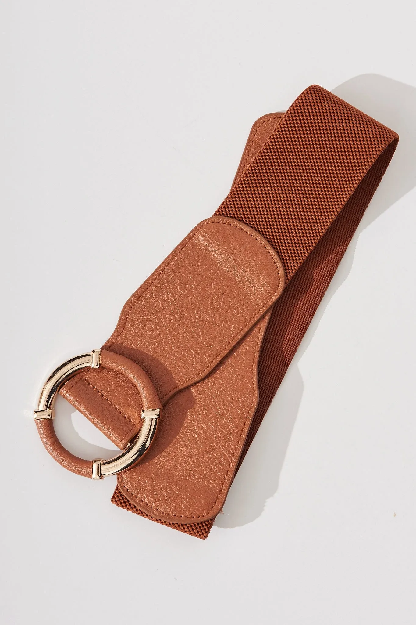 Camille Belt In Tan Stretch sold by St Frock
