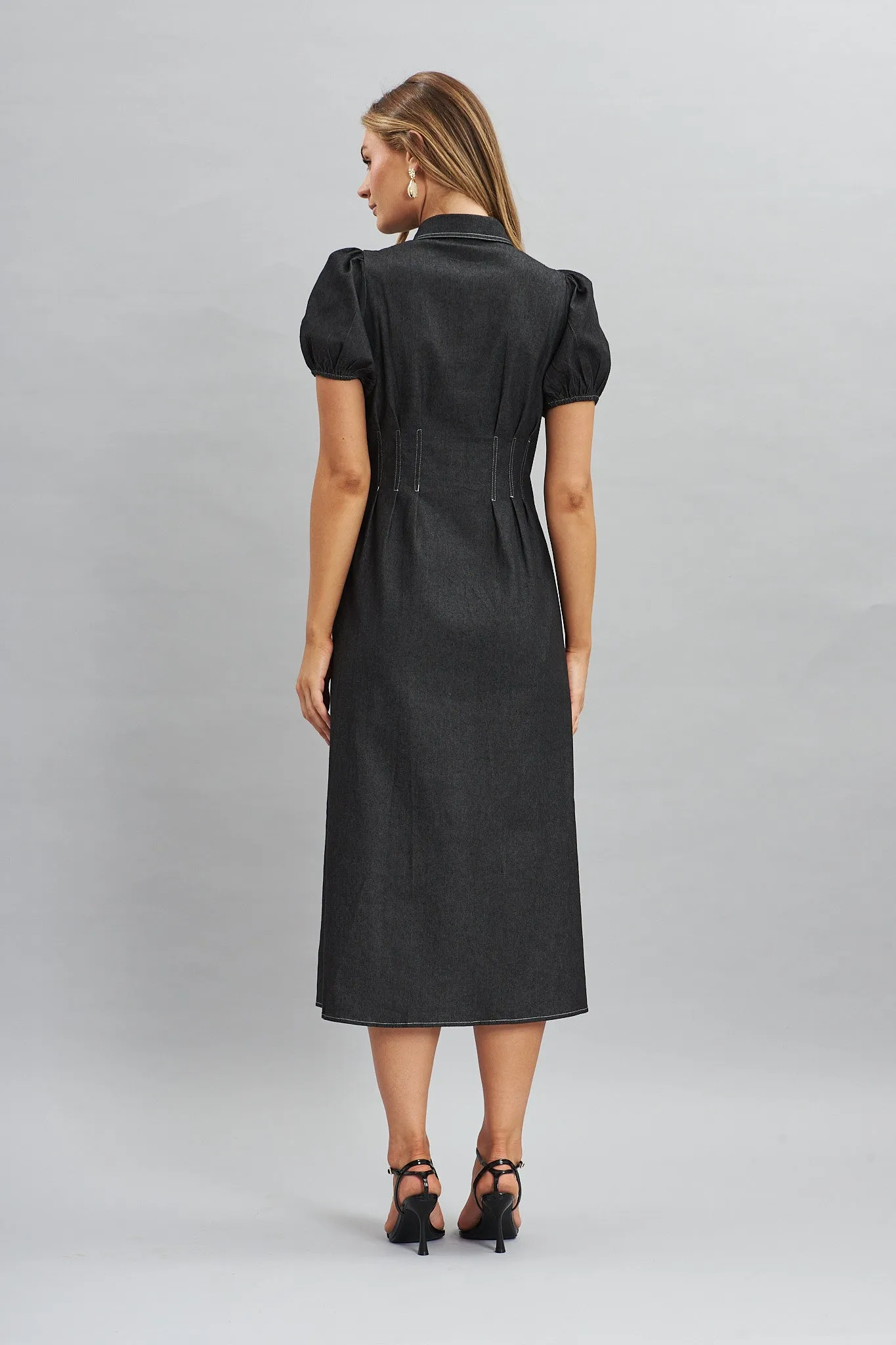 Elite Midi Shirt Dress In Black sold by St Frock product image thumbnail 4