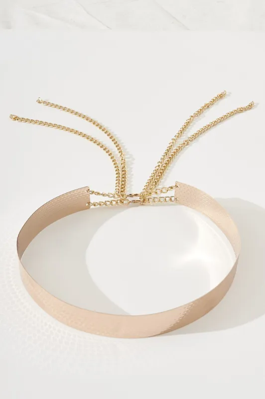 August + Delilah Thea Belt In Gold sold by St Frock