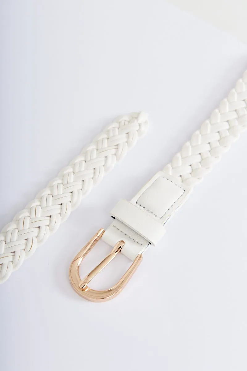 august + delilah Mireya Braided Belt in White sold by St Frock product image thumbnail 3