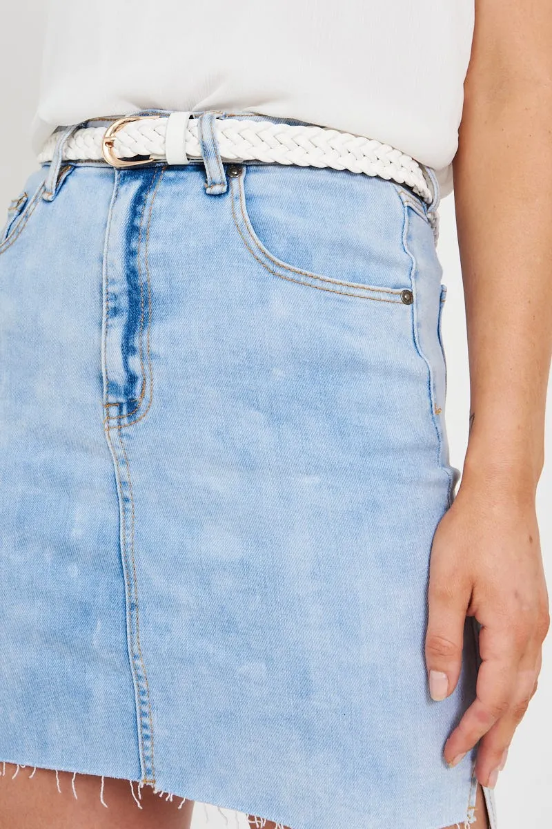 august + delilah Mireya Braided Belt in White sold by St Frock product image thumbnail 2