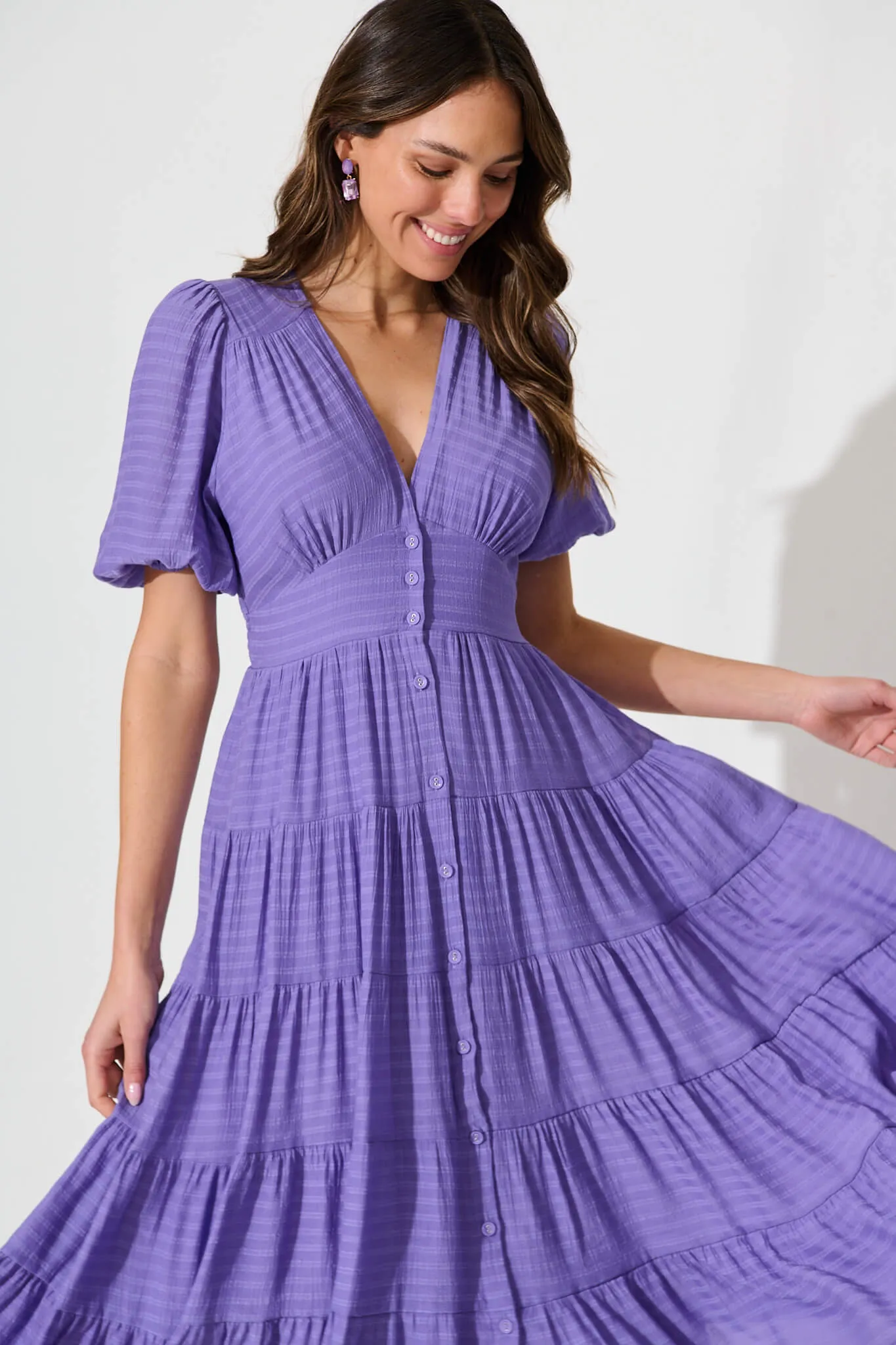Modica Midi Dress In Purple sold by St Frock product image thumbnail 2