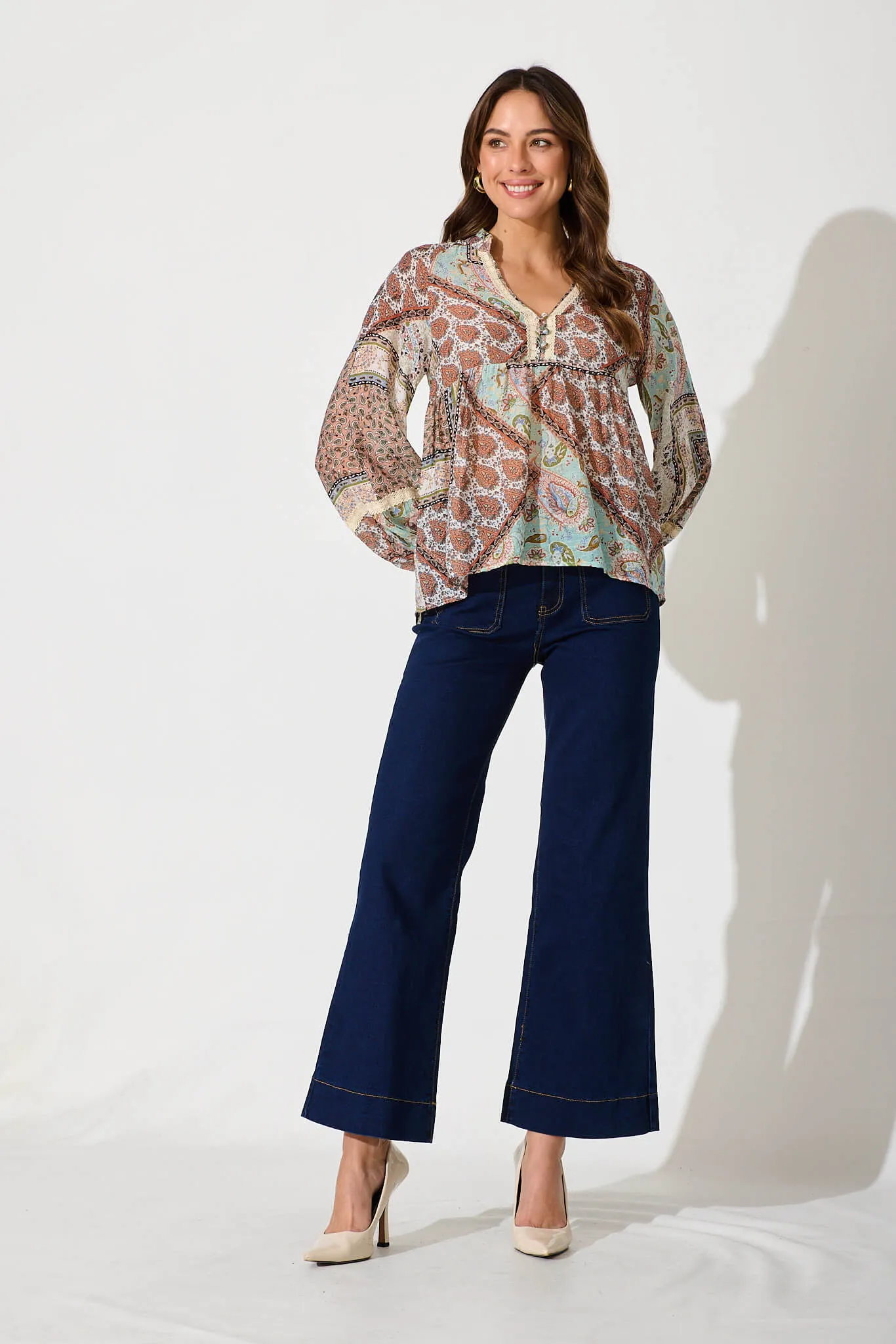 Juan High Rise Wide Leg Jean In Dark Indigo Denim sold by St Frock product image thumbnail 4