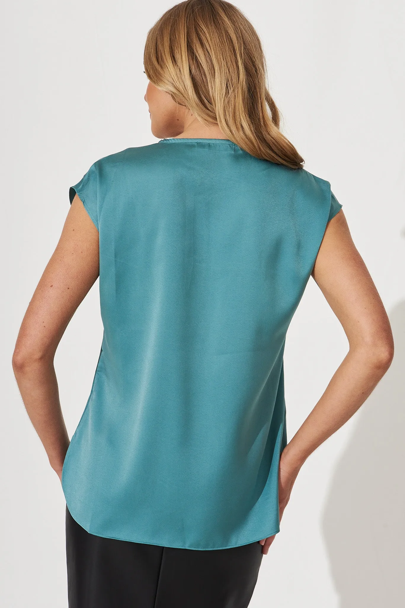 Indiana Top In Sea Foam Satin sold by St Frock product image thumbnail 3