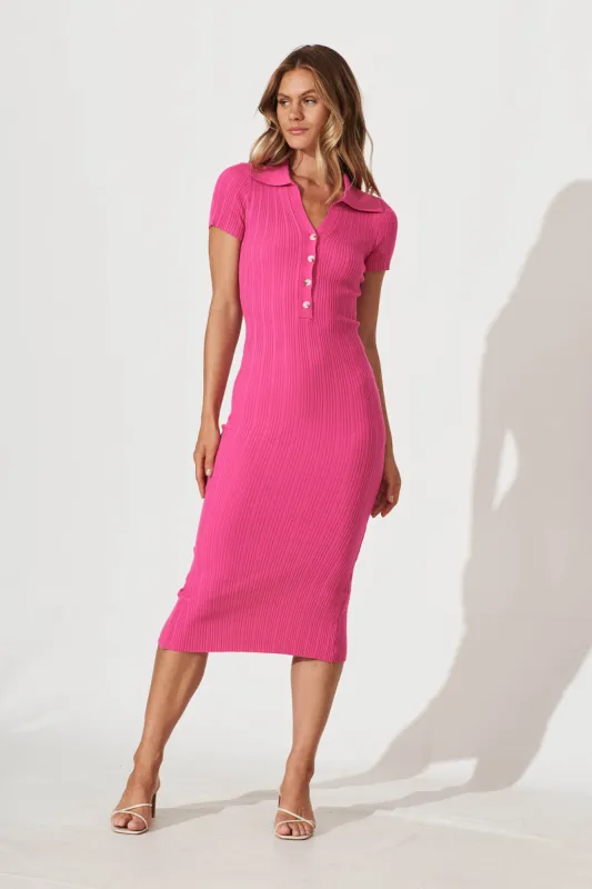 Lavant Midi Dress In Pink sold by St Frock