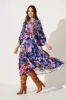 Barrymore Midi Smock Dress In Purple Multi Floral sold by St Frock