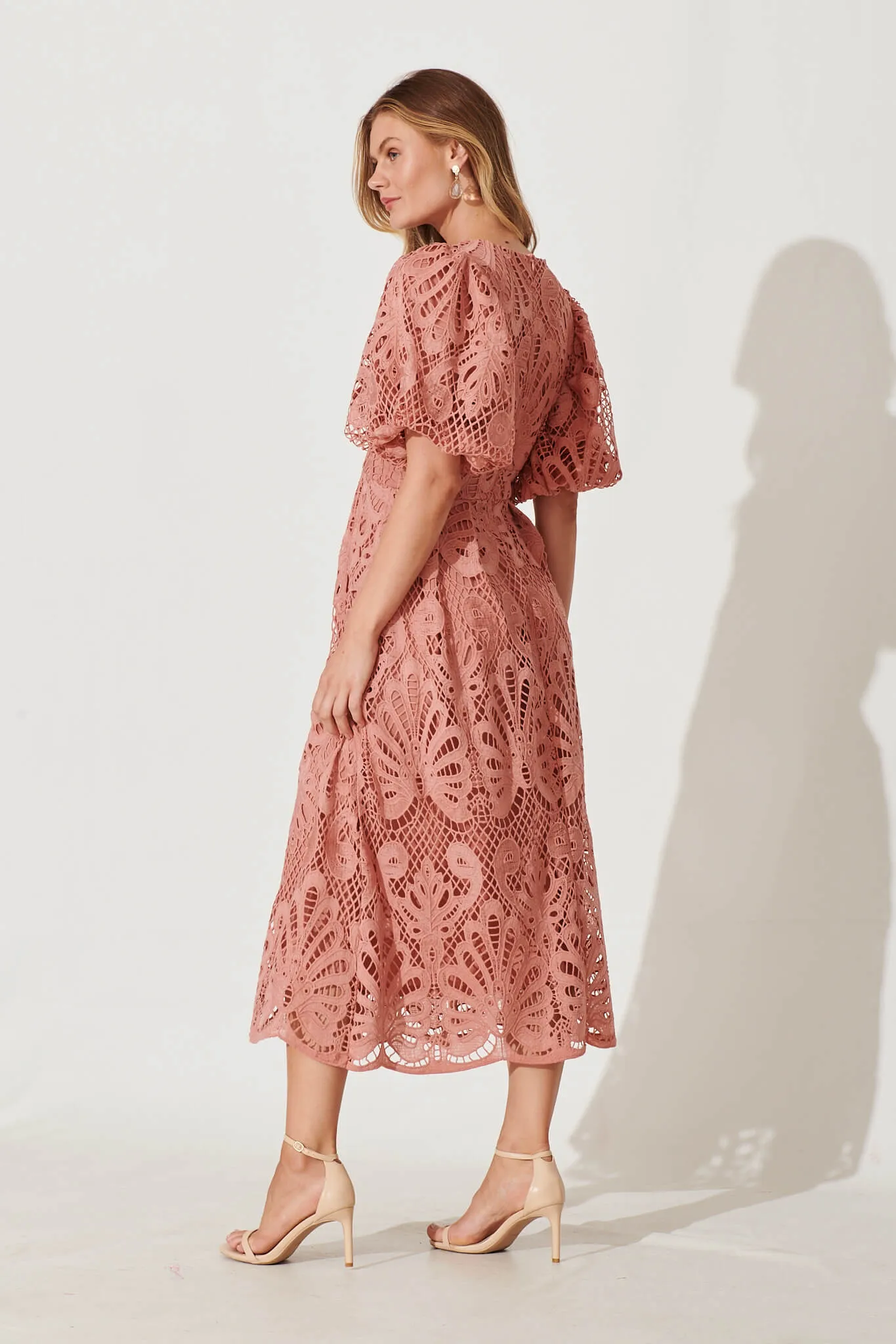 Millie Lace Maxi Dress In Dusty Rose sold by St Frock product image thumbnail 4