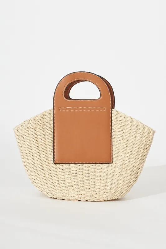 August + Delilah Seabreeze Bag In Natural With Brown sold by St Frock