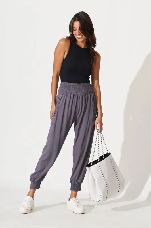 Gabby Lounge Pants In Slate Grey sold by St Frock