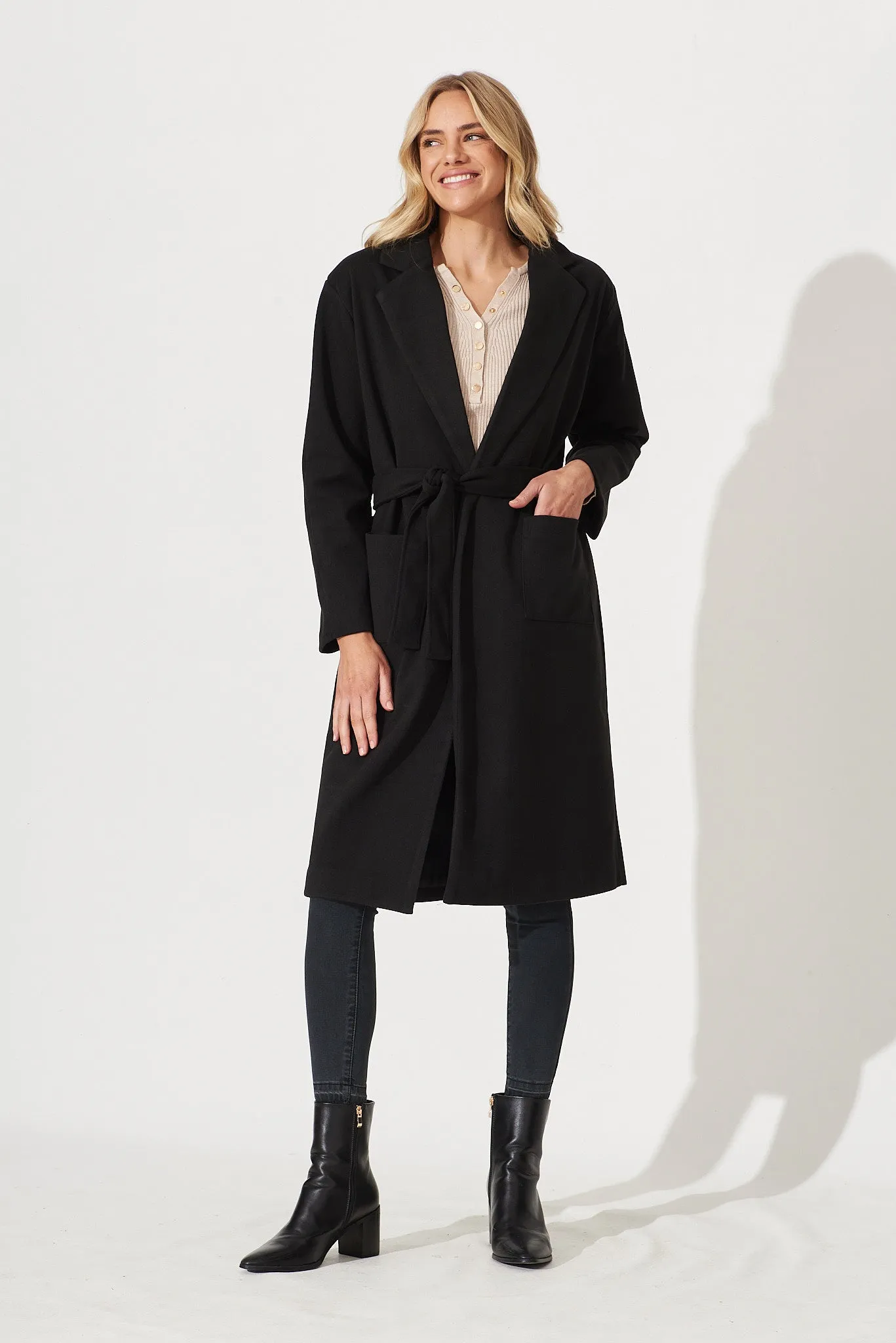Embrace Coat In Black sold by St Frock product image thumbnail 3