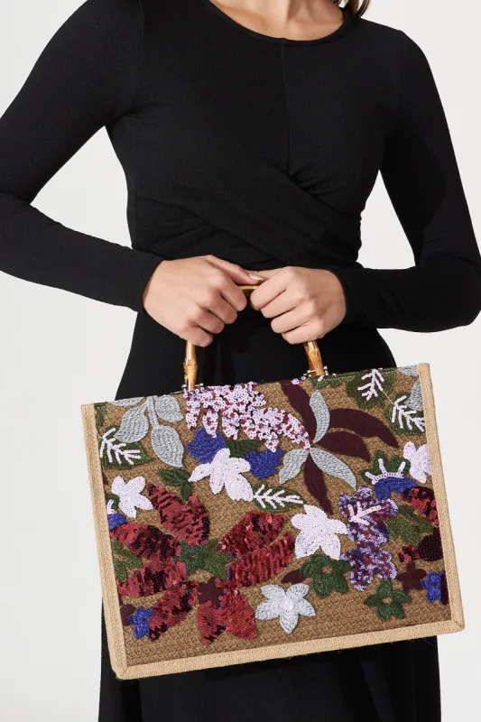 August + Delilah Novida Tote Bag In Multi Berry Sequin sold by St Frock