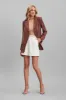 Belmore Blazer In Chocolate Cupro Blend sold by St Frock
