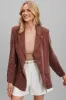 Belmore Blazer In Chocolate Cupro Blend sold by St Frock