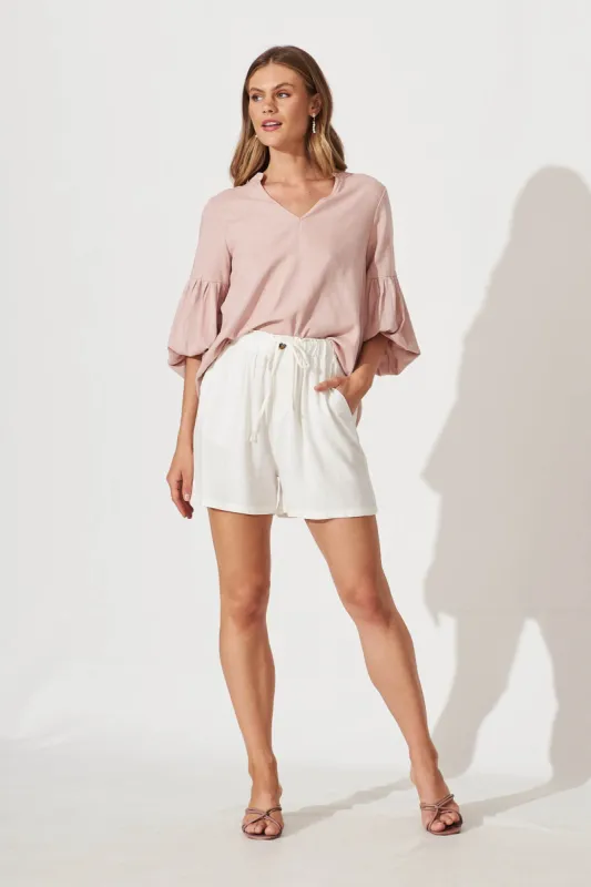 Jasper Top In Blush Linen Blend sold by St Frock