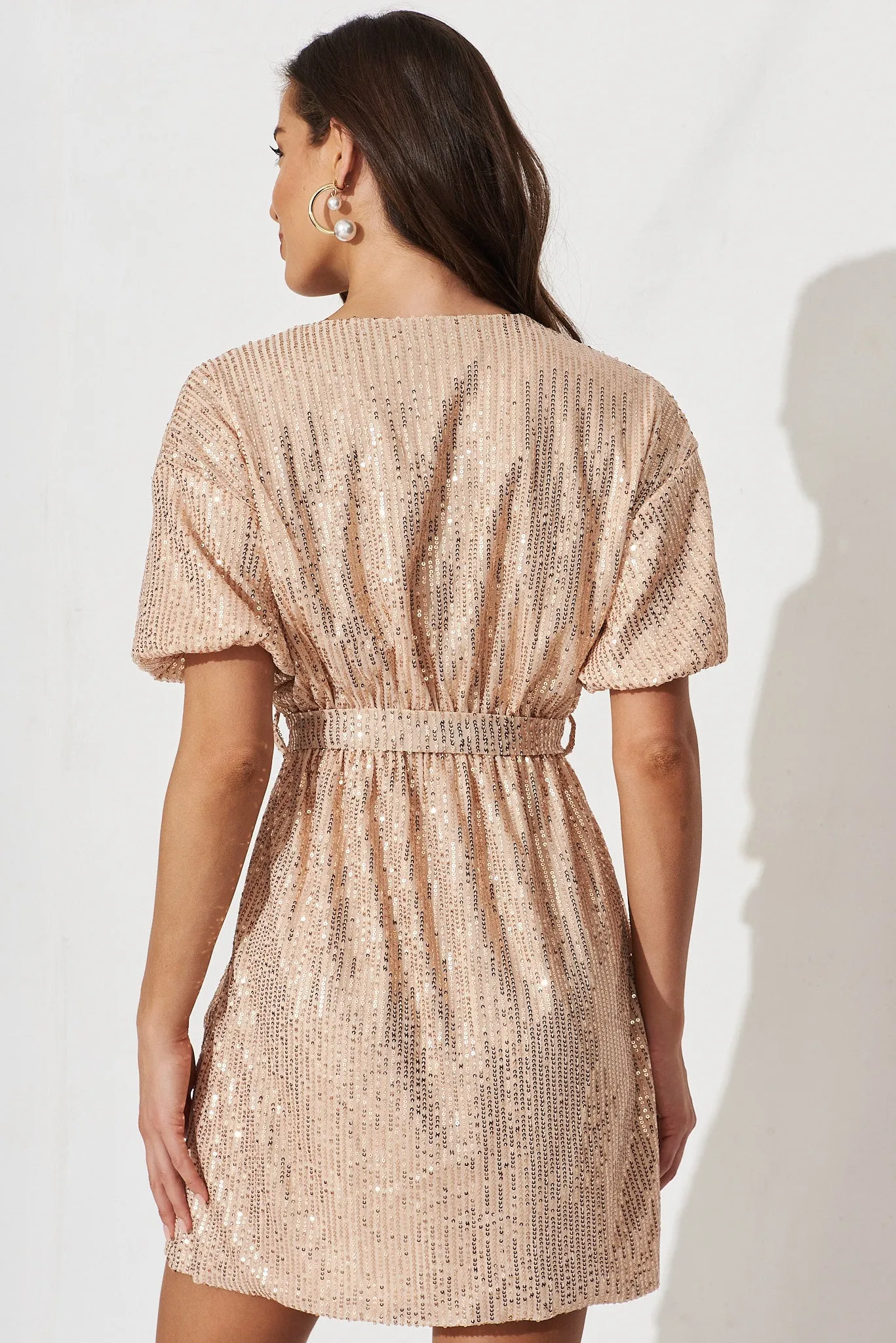 Zenetta Dress In Rose Gold Sequin sold by St Frock product image thumbnail 4