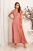 Wynter Maxi Dress in Dusty Rose Chiffon sold by St Frock