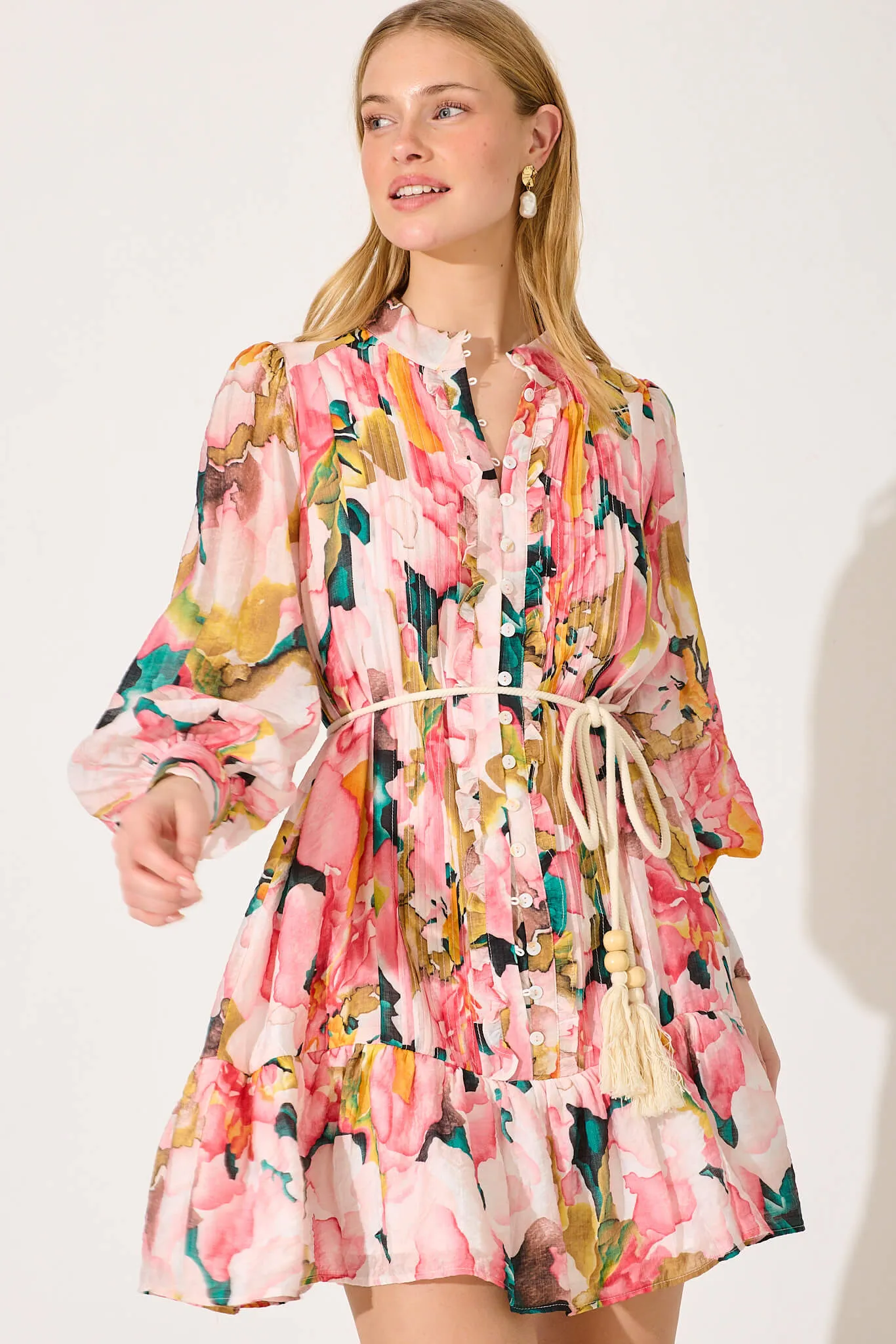Sassari Dress In Pink Multi Floral sold by St Frock product image thumbnail 2