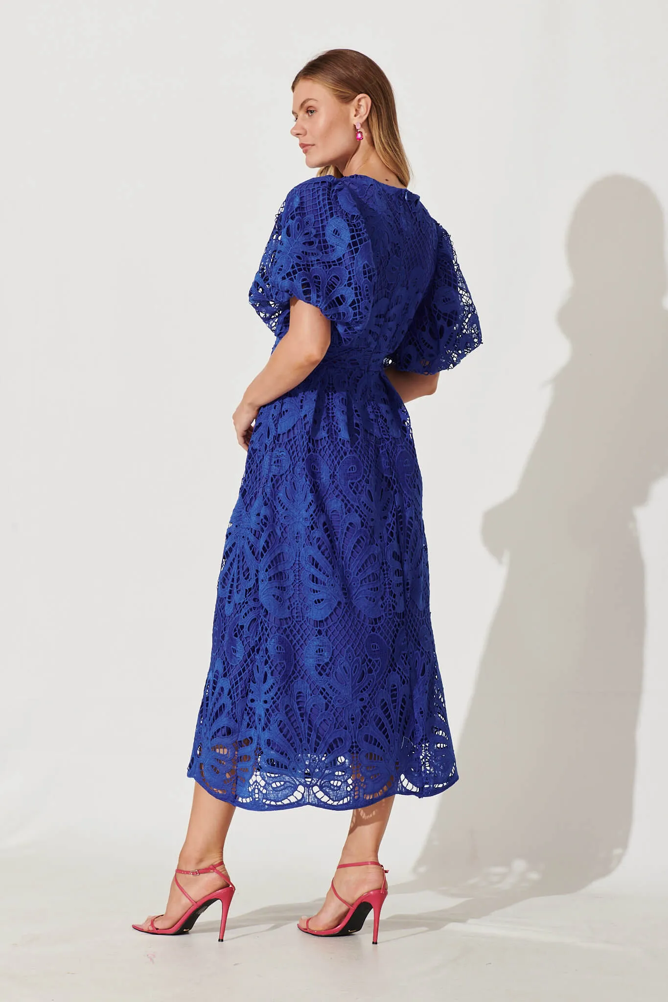Millie Lace Maxi Dress In Cobalt Blue sold by St Frock product image thumbnail 4