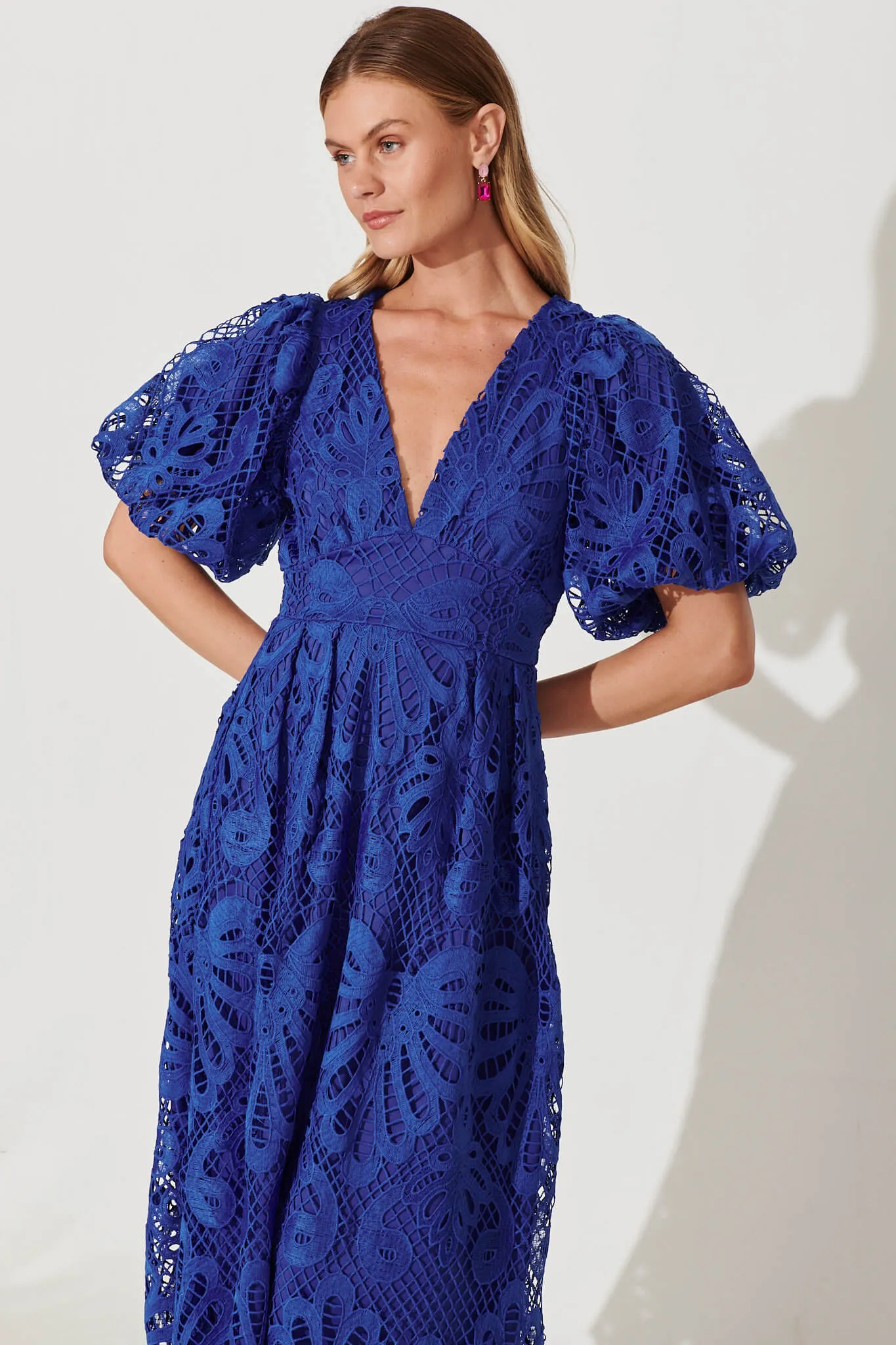 Millie Lace Maxi Dress In Cobalt Blue sold by St Frock product image thumbnail 2