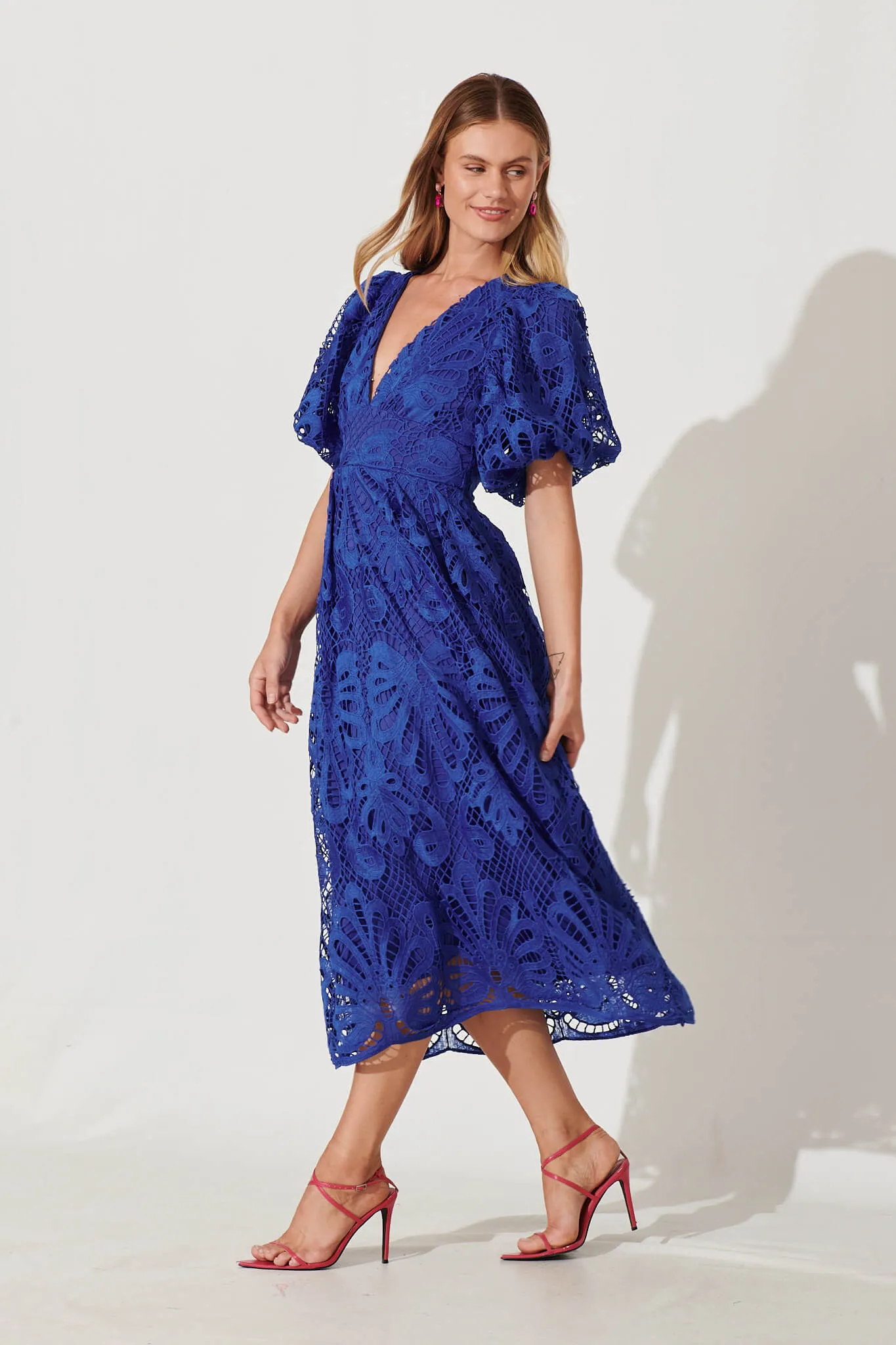 Millie Lace Maxi Dress In Cobalt Blue sold by St Frock product image thumbnail 3