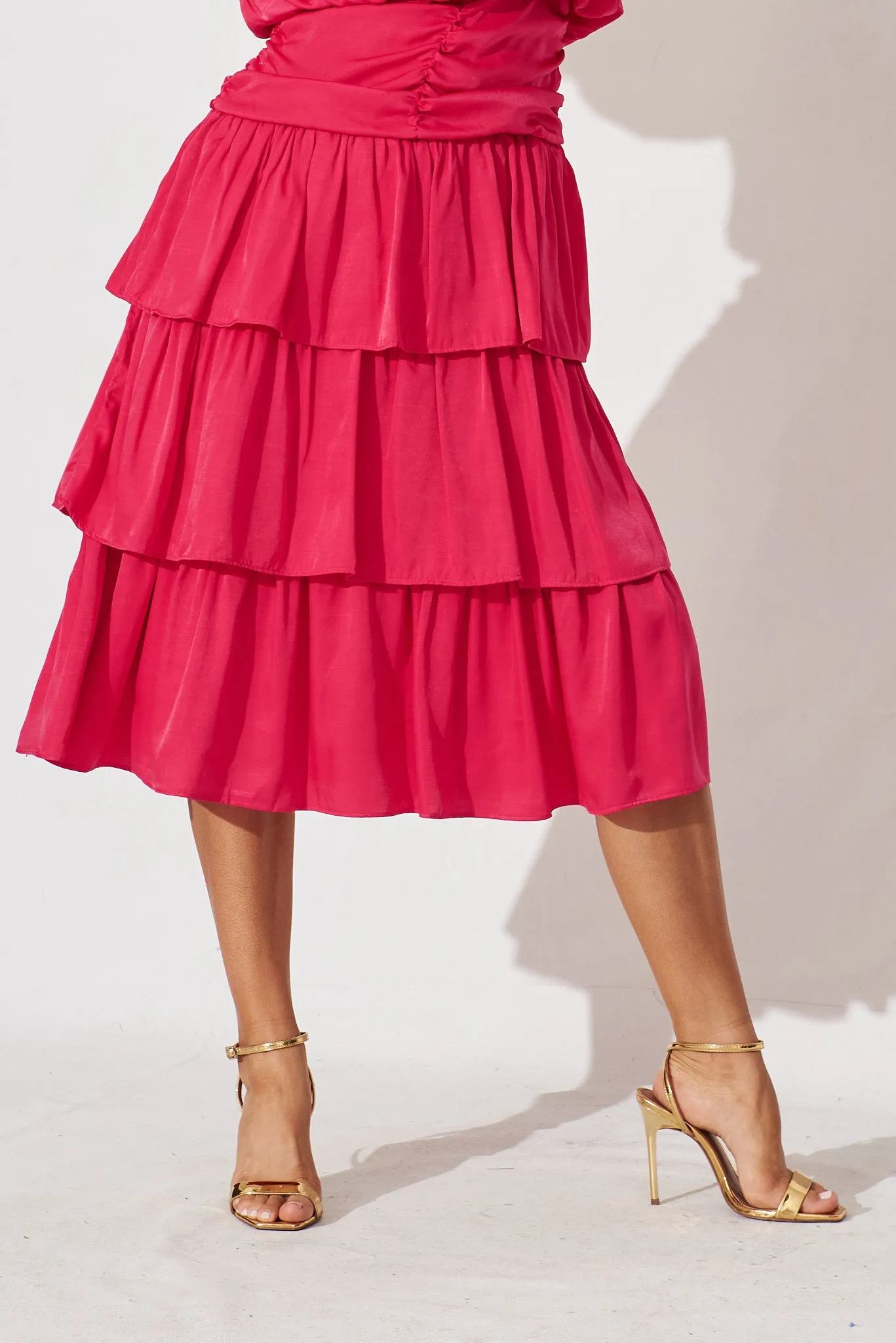 Alexiah Midi Dress In Hot Pink sold by St Frock product image thumbnail 5