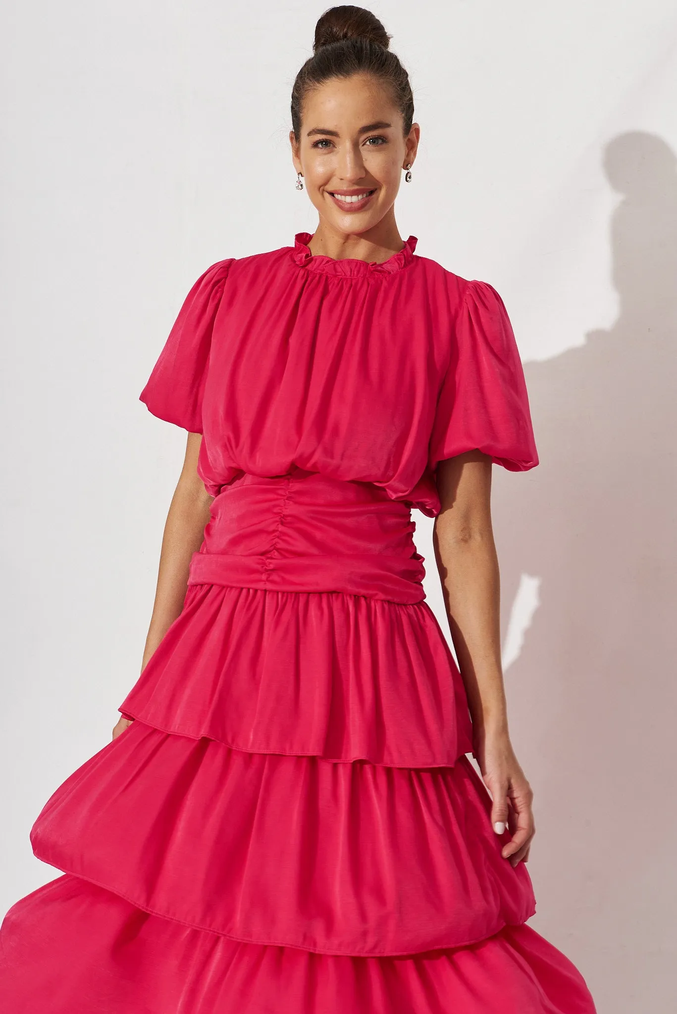 Alexiah Midi Dress In Hot Pink sold by St Frock product image thumbnail 2