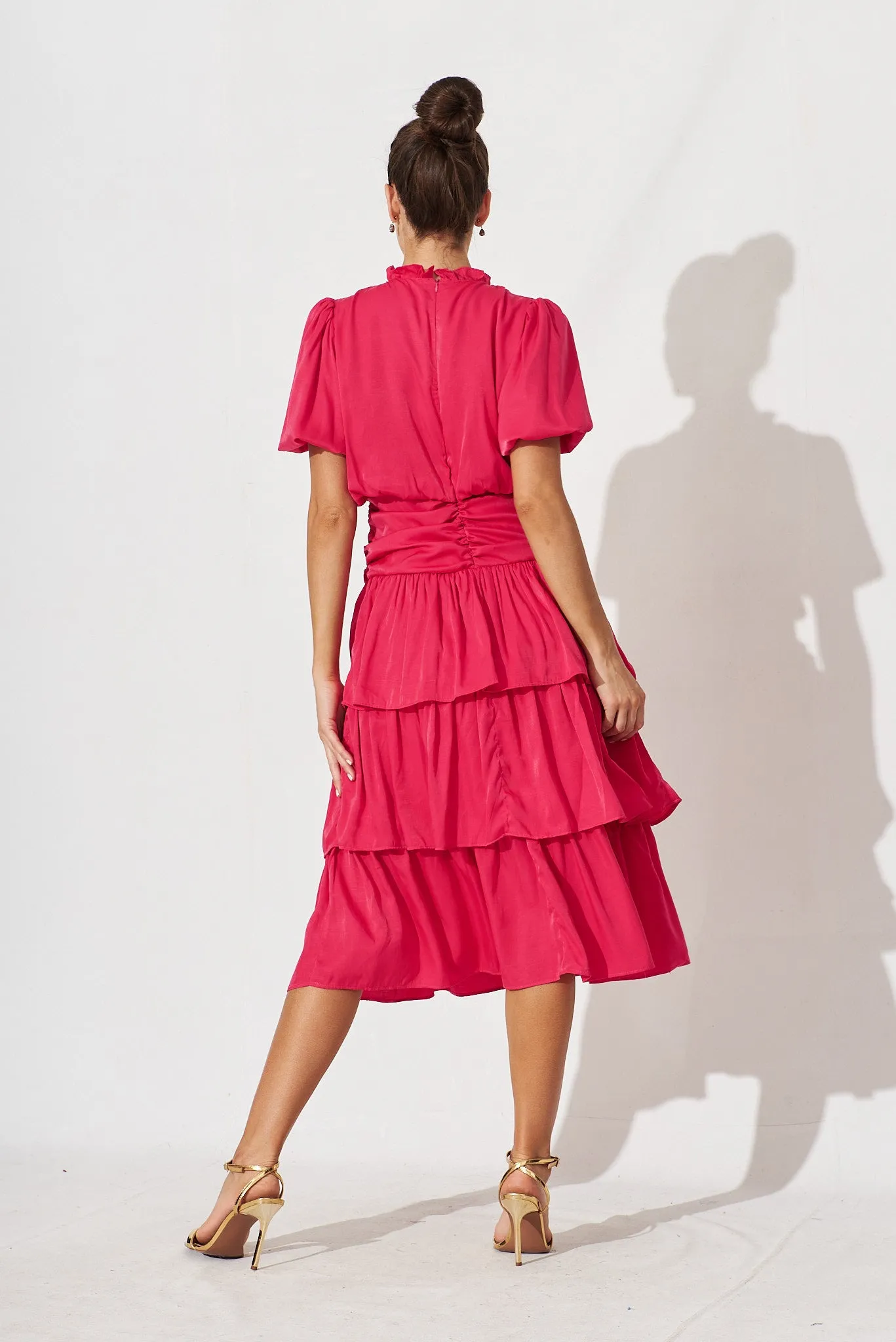 Alexiah Midi Dress In Hot Pink sold by St Frock product image thumbnail 4