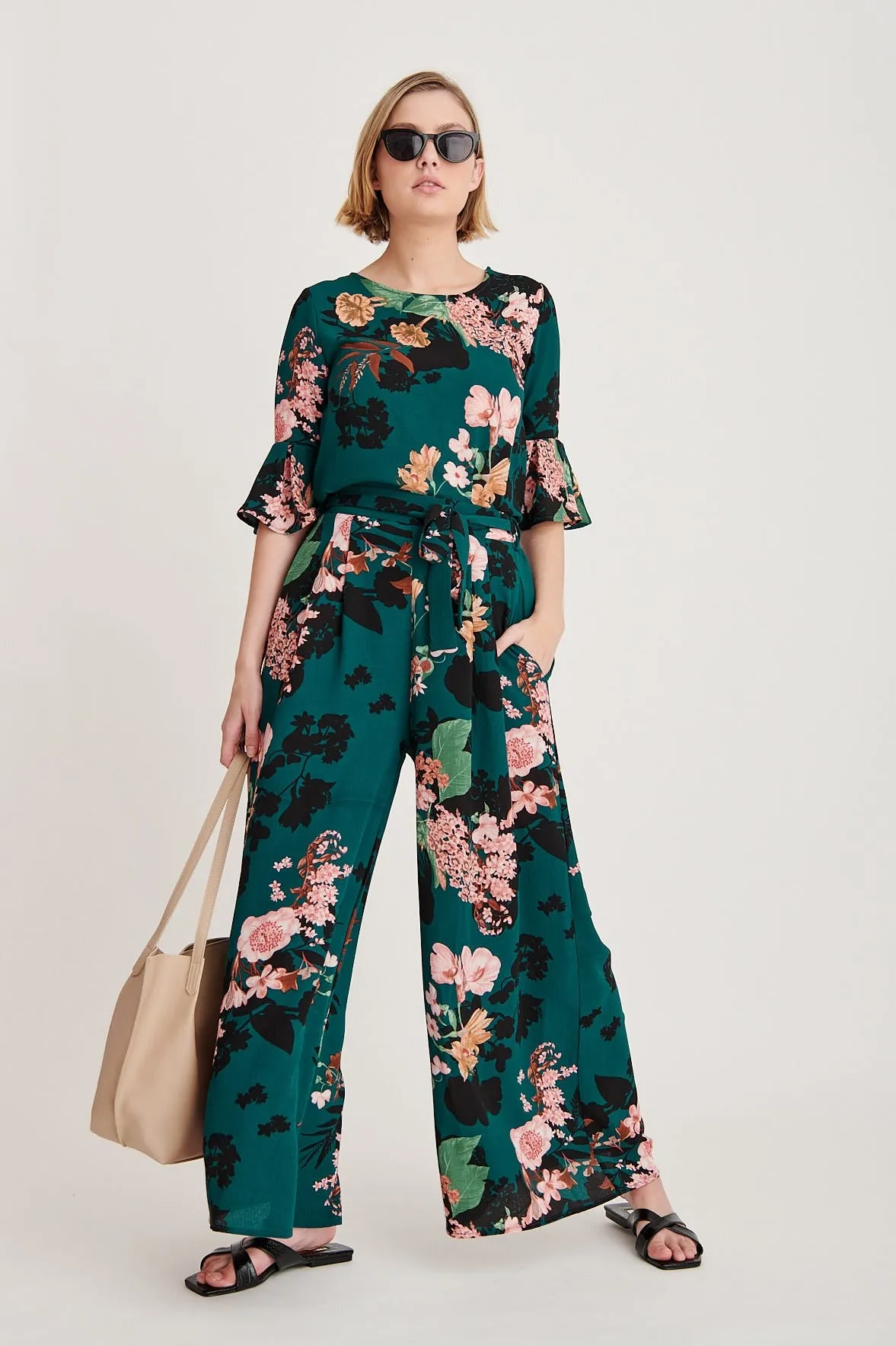 Tai Top In Green With Apricot Floral sold by St Frock product image thumbnail 2