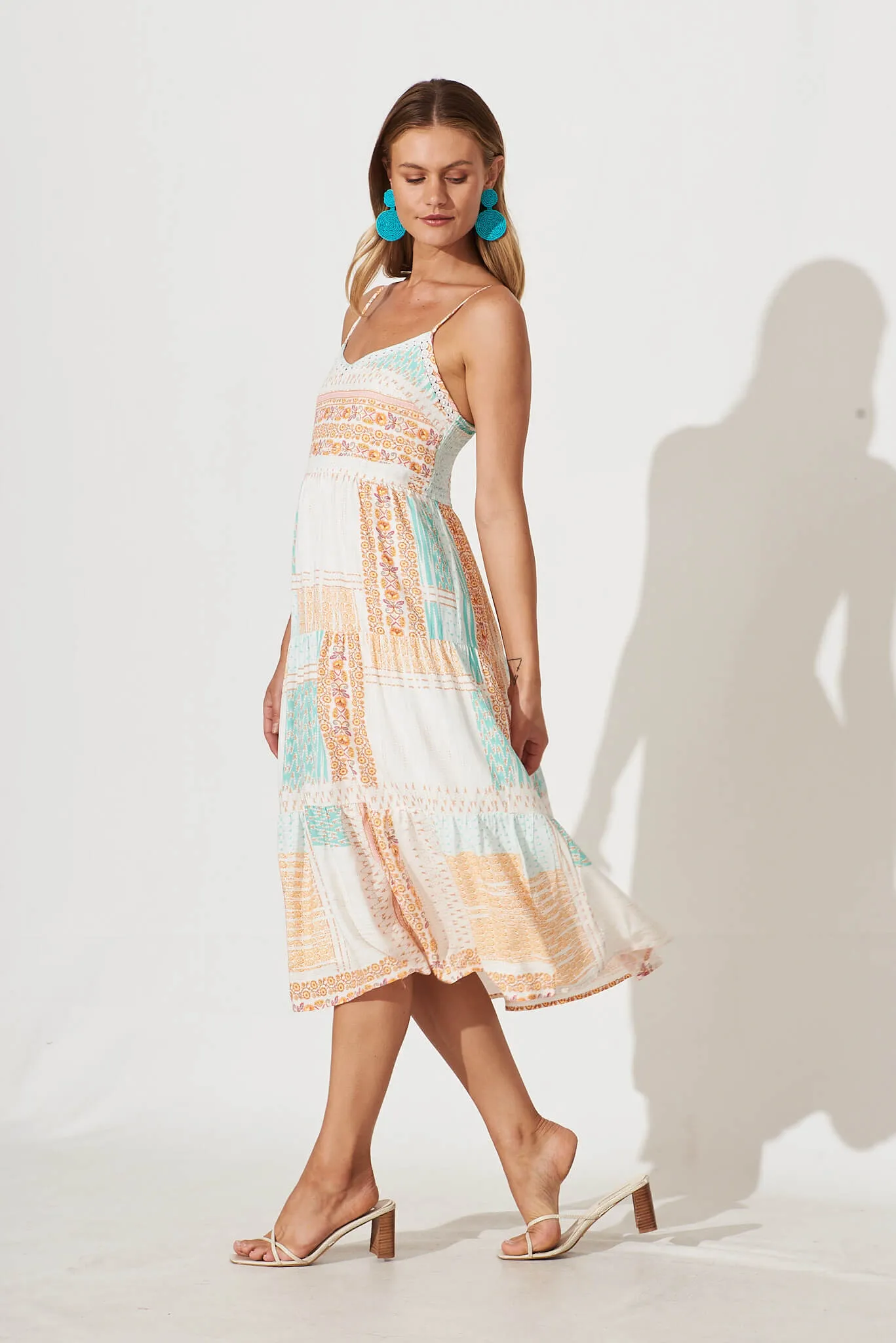 Misty Midi Sundress In Multi Patchwork Print sold by St Frock product image thumbnail 3