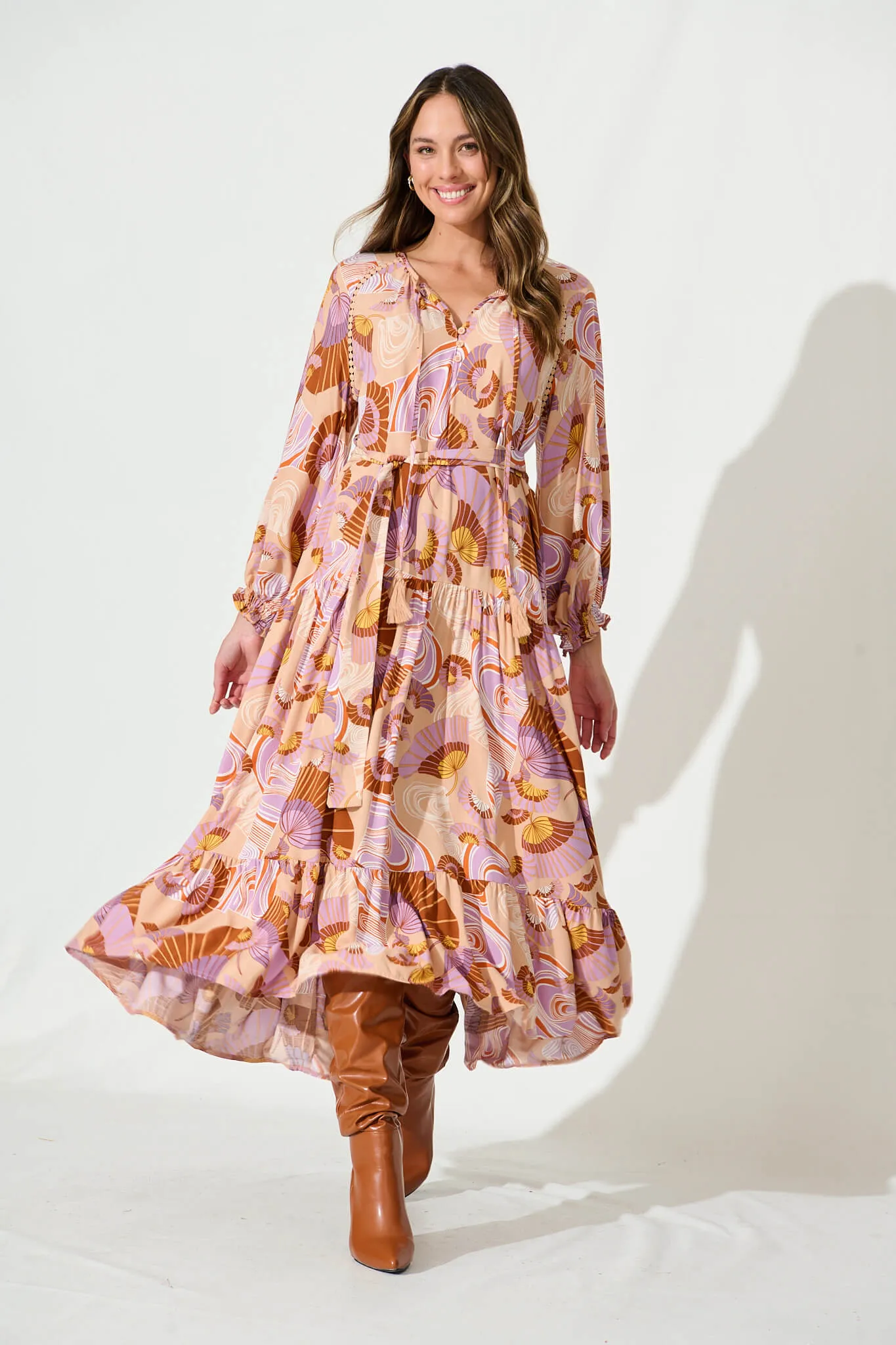 Analise Midi Dress In Multi Print sold by St Frock