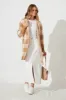 Dina Hood Knit Cardigan In Brown Check Wool Blend sold by St Frock