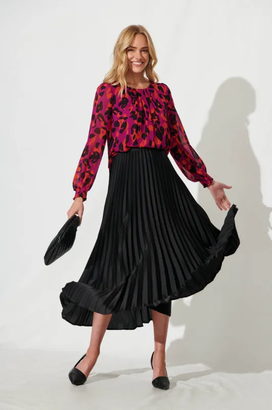 Marvey Top In Magenta Multi sold by St Frock