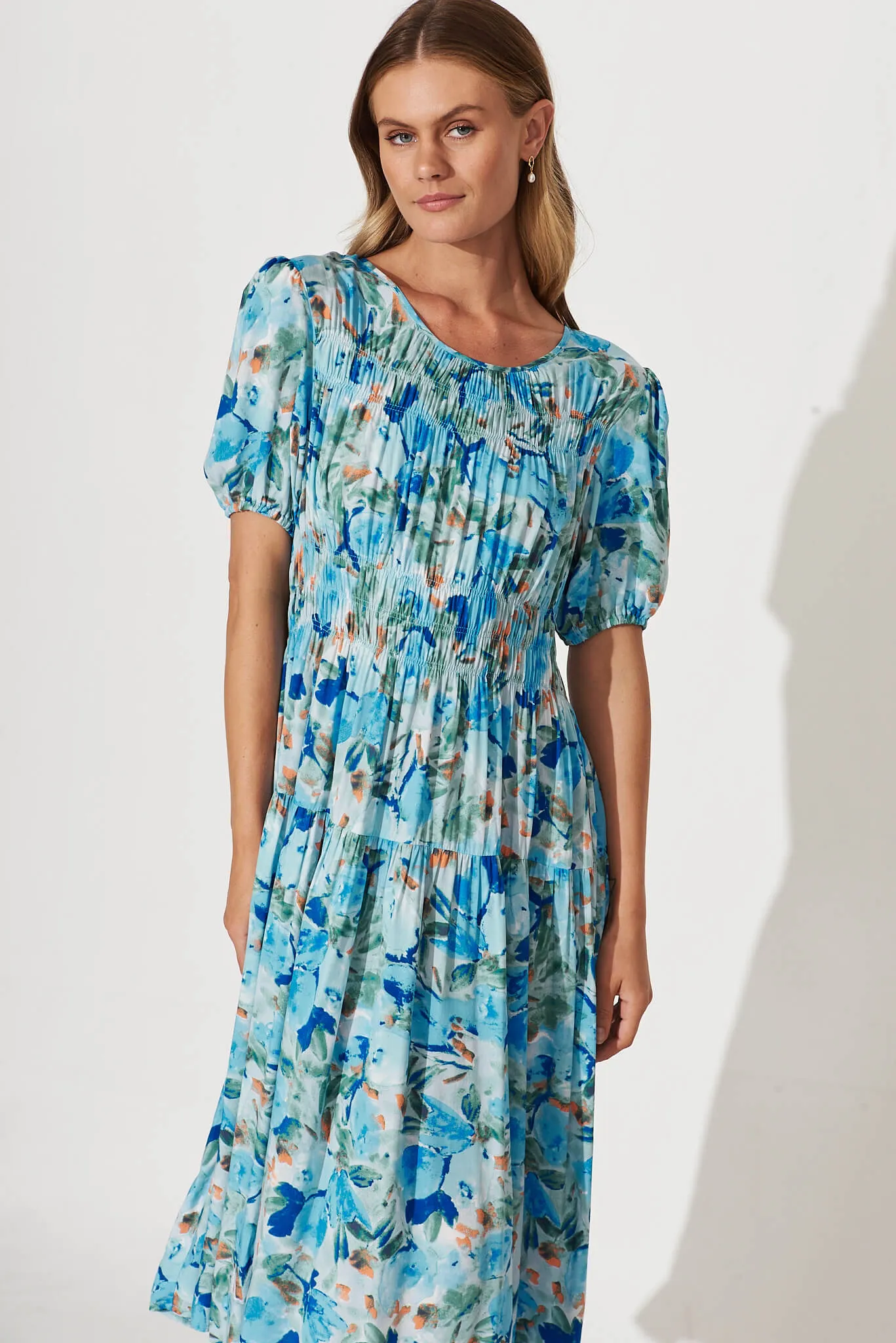 Paulini Midi Dress In Blue Floral sold by St Frock product image thumbnail 2
