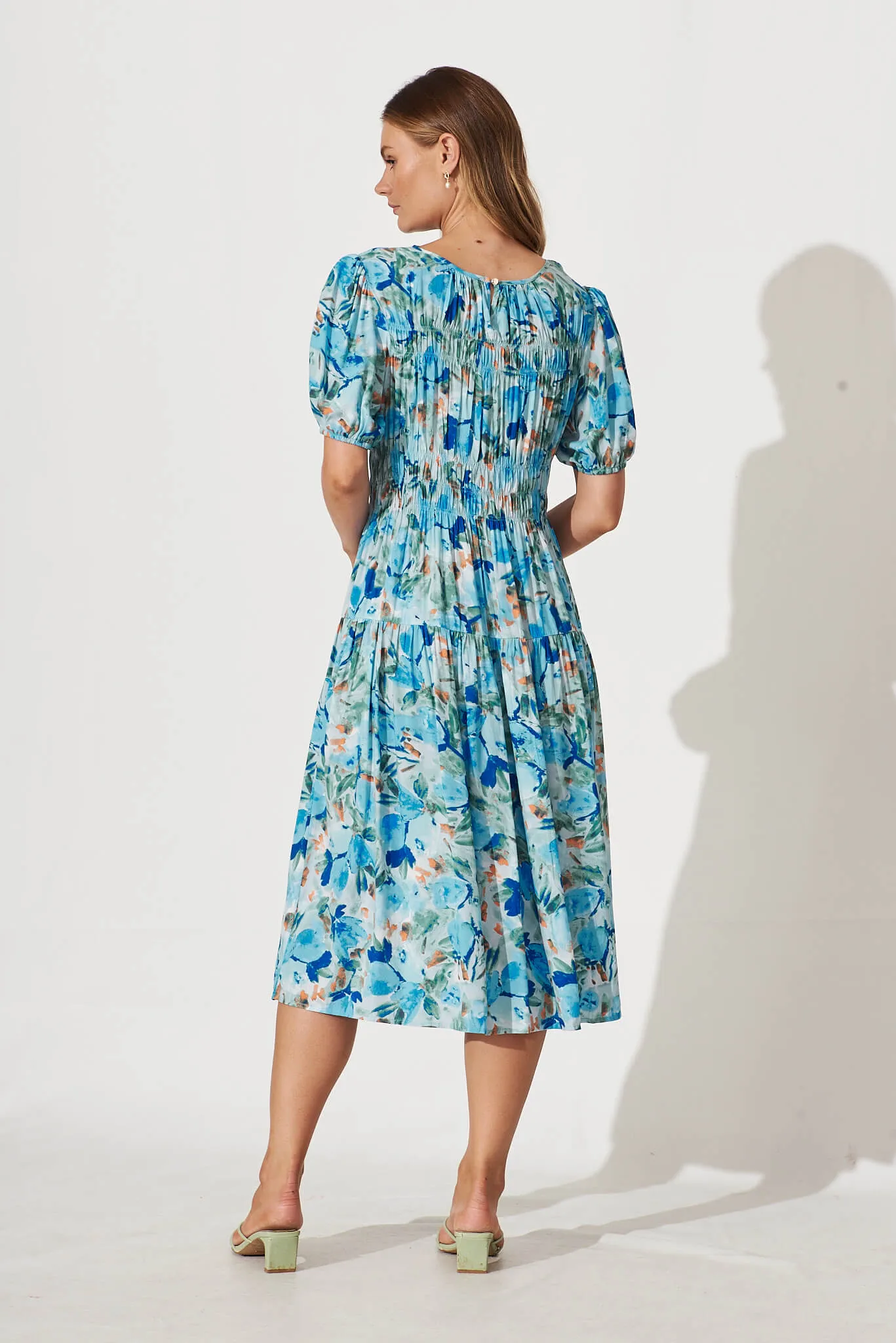 Paulini Midi Dress In Blue Floral sold by St Frock product image thumbnail 4