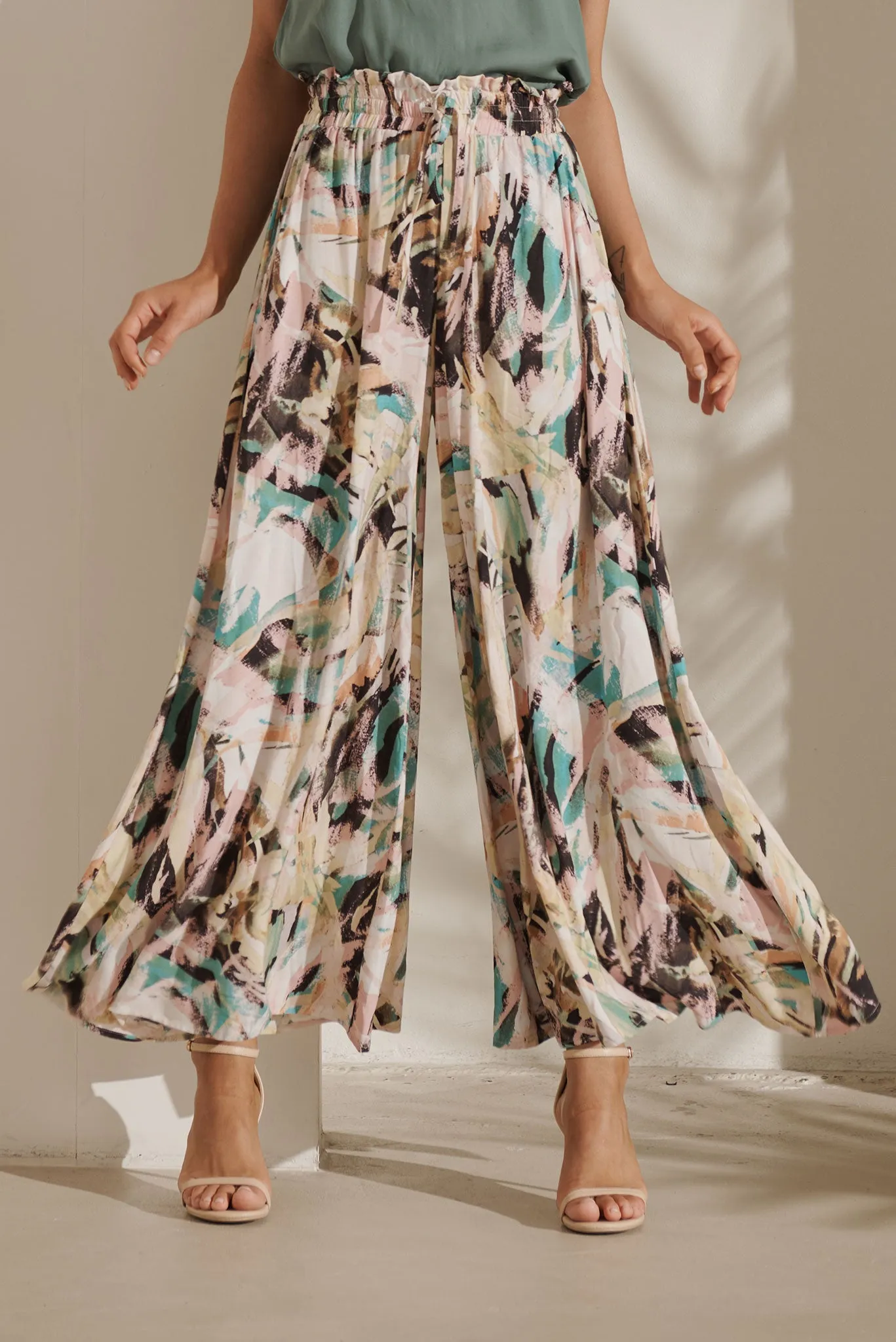 Mariah Pant In Multi Brushstroke Print sold by St Frock product image thumbnail 2