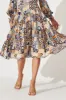 Harper Midi Dress In Blue Tile Print sold by St Frock