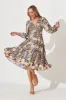 Harper Midi Dress In Blue Tile Print sold by St Frock