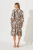 Harper Midi Dress In Blue Tile Print sold by St Frock