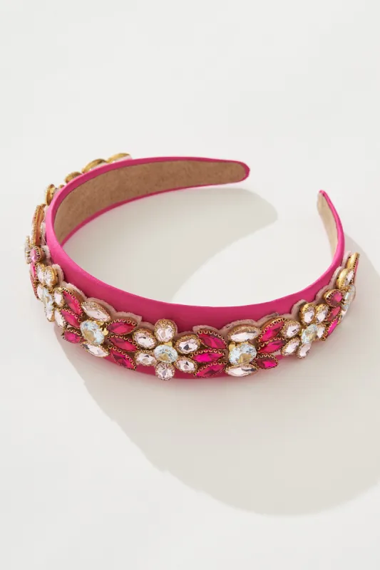 Eloise Headband In Hot Pink Diamante sold by St Frock