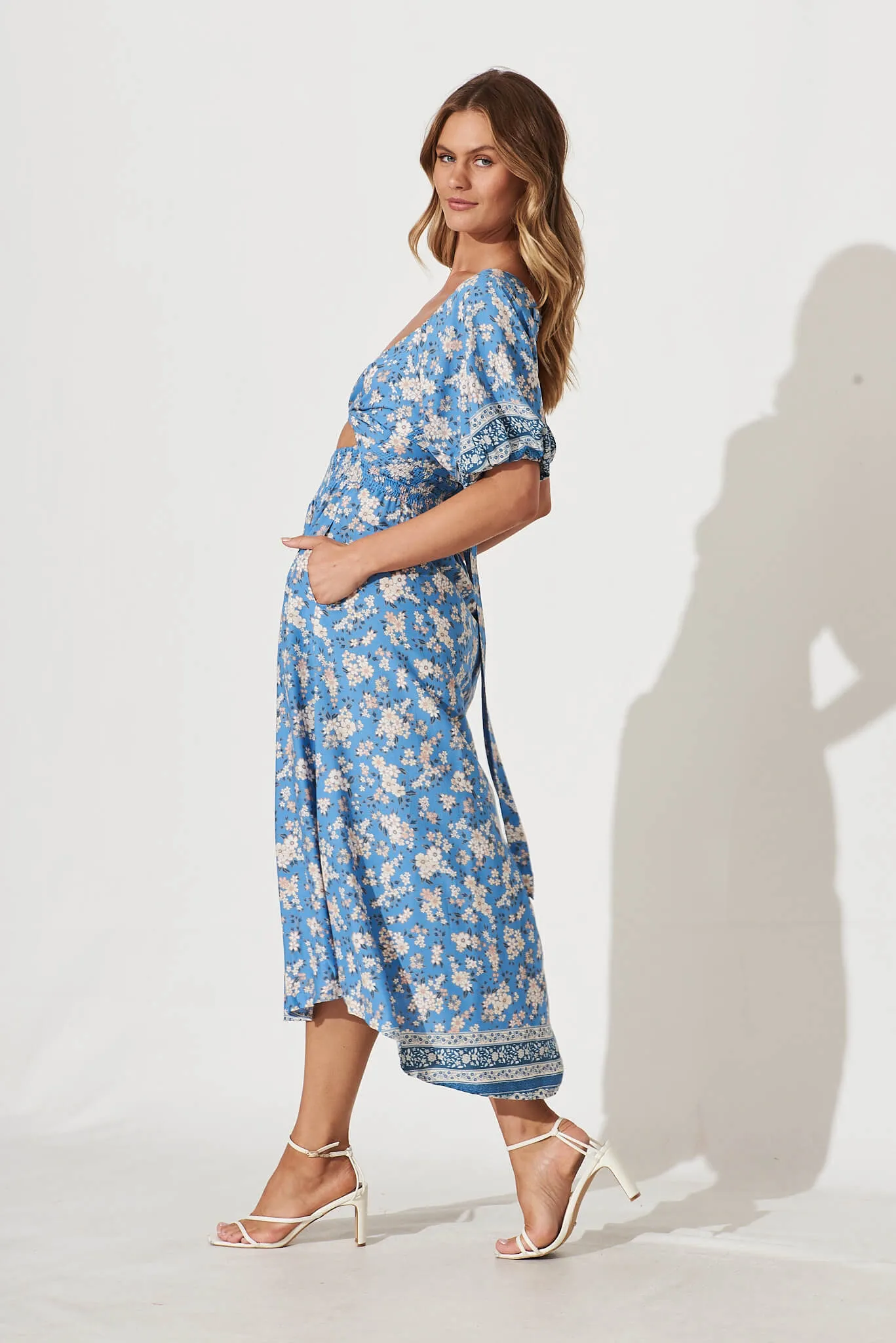 Mali Midi Dress In Blue Floral sold by St Frock product image thumbnail 4