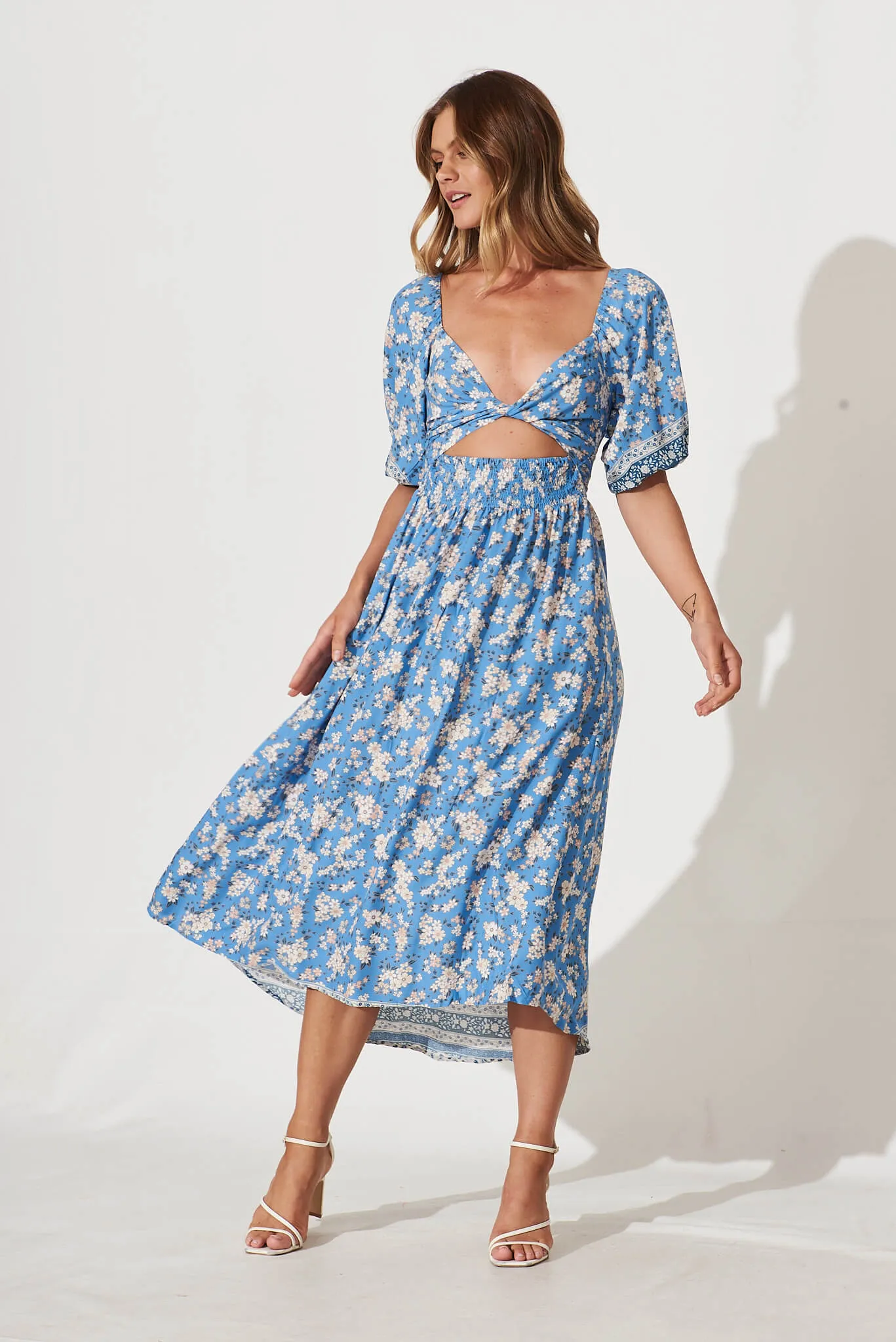 Mali Midi Dress In Blue Floral sold by St Frock product image thumbnail 2