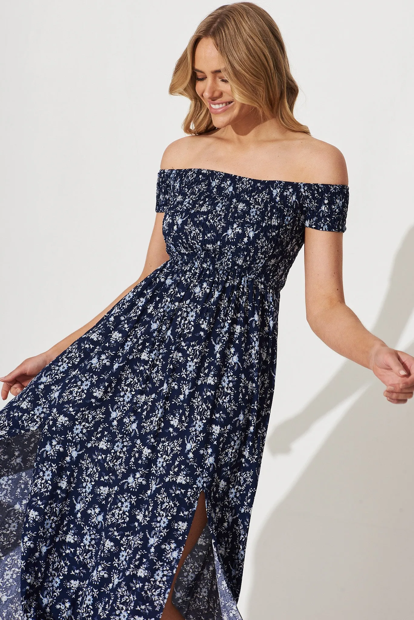 Under The Sun Maxi Dress In Navy With White Floral sold by St Frock product image thumbnail 2